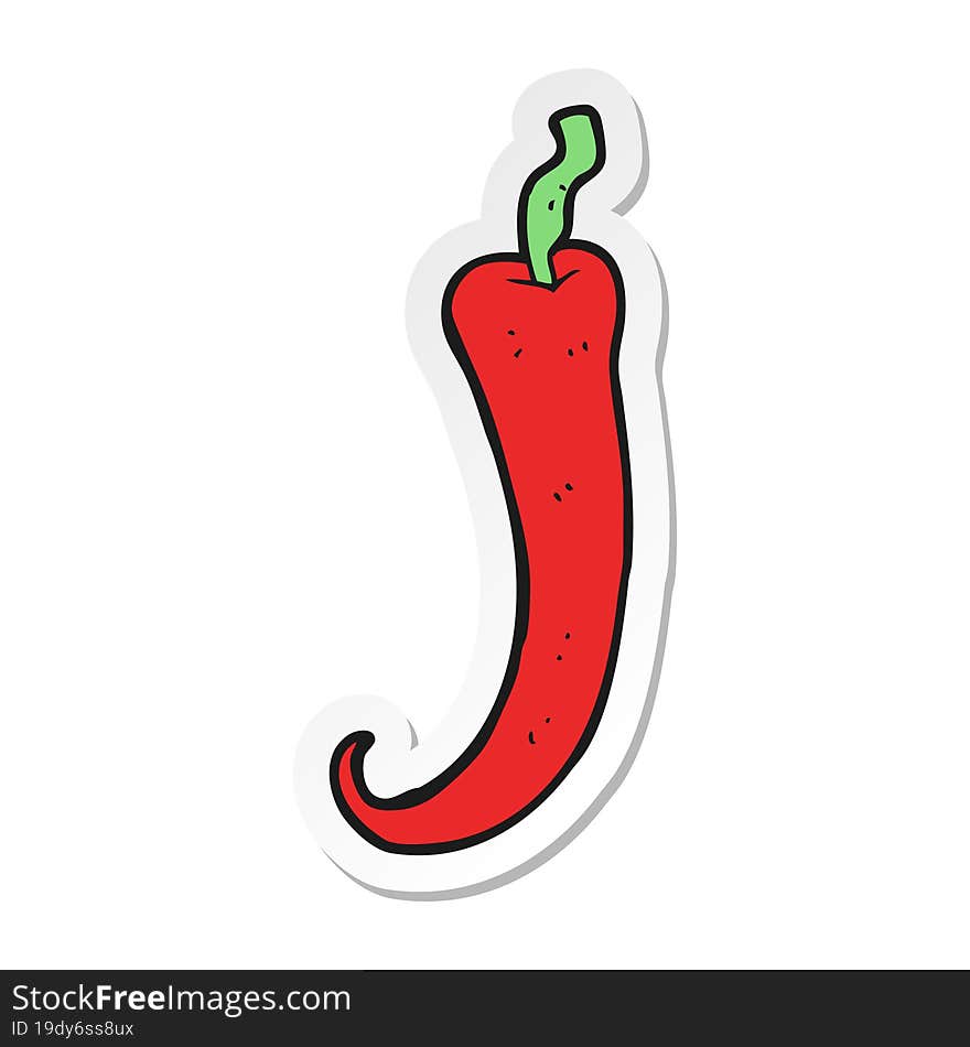 sticker of a cartoon chilli pepper