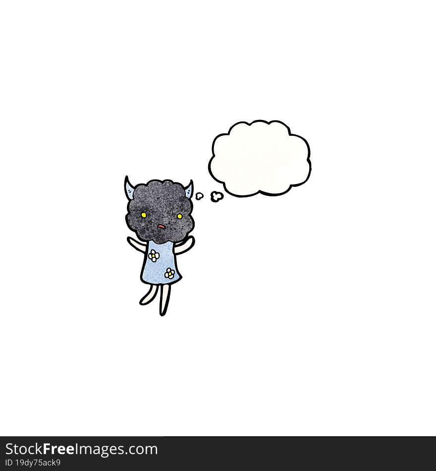 cute cloud head creature cartoon