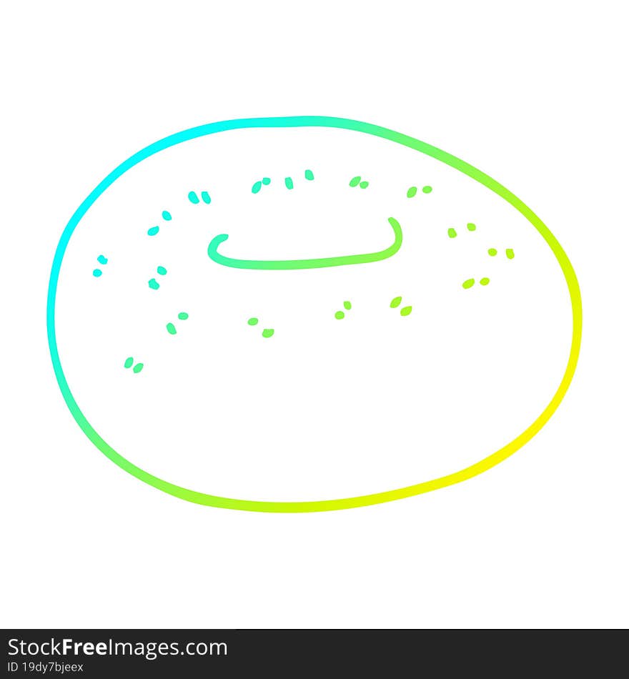 cold gradient line drawing cartoon donut