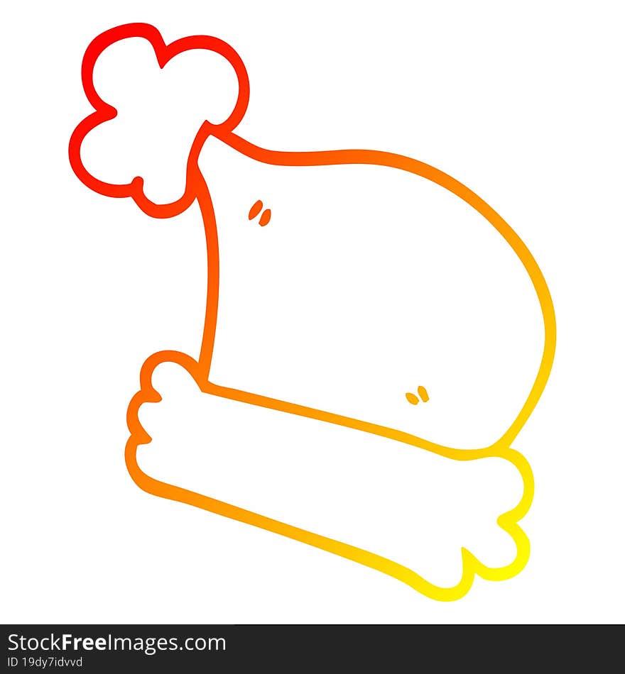 Warm Gradient Line Drawing Cartoon Christmas Hats