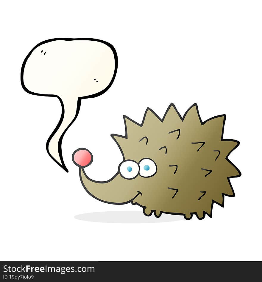 Speech Bubble Cartoon Hedgehog