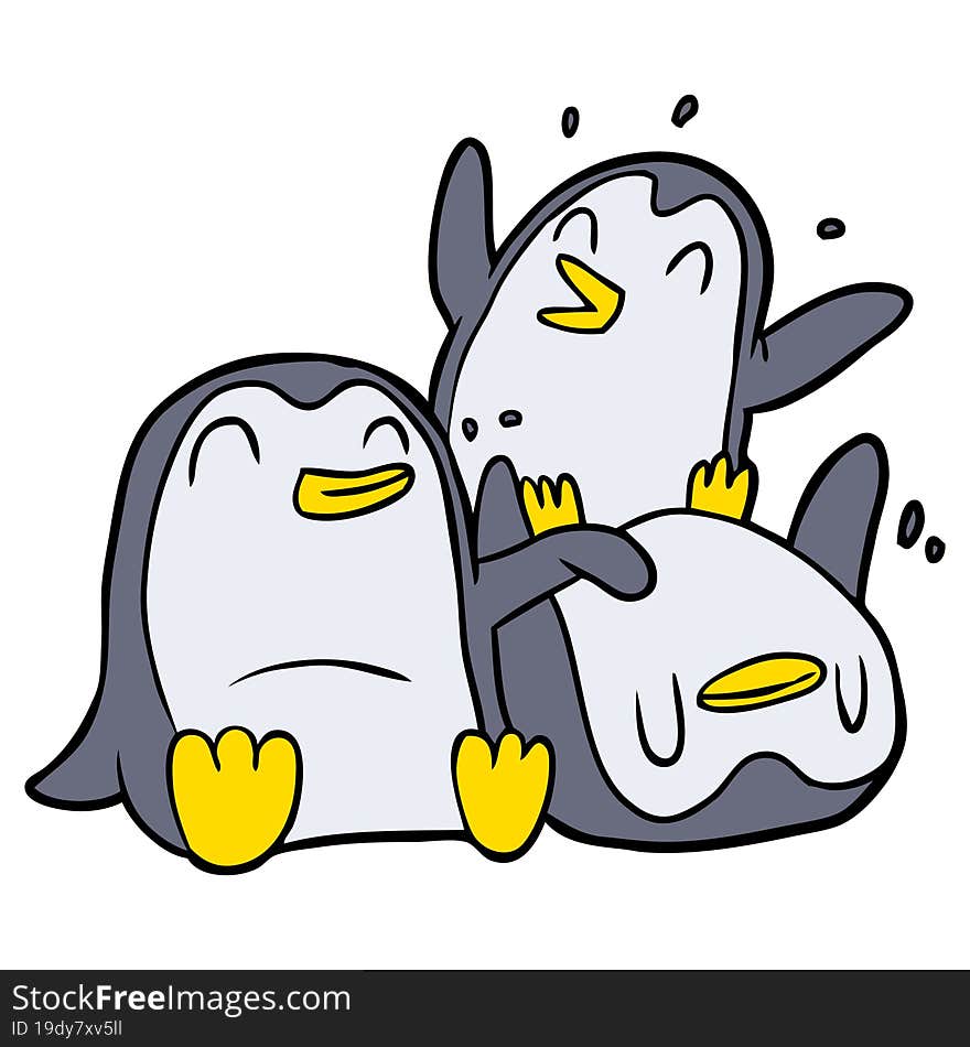 cartoon happy penguins. cartoon happy penguins