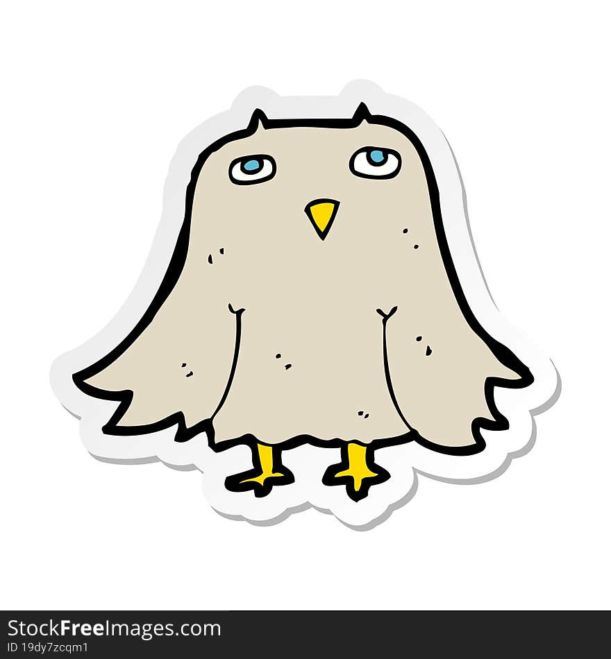 Sticker Of A Cartoon Owl