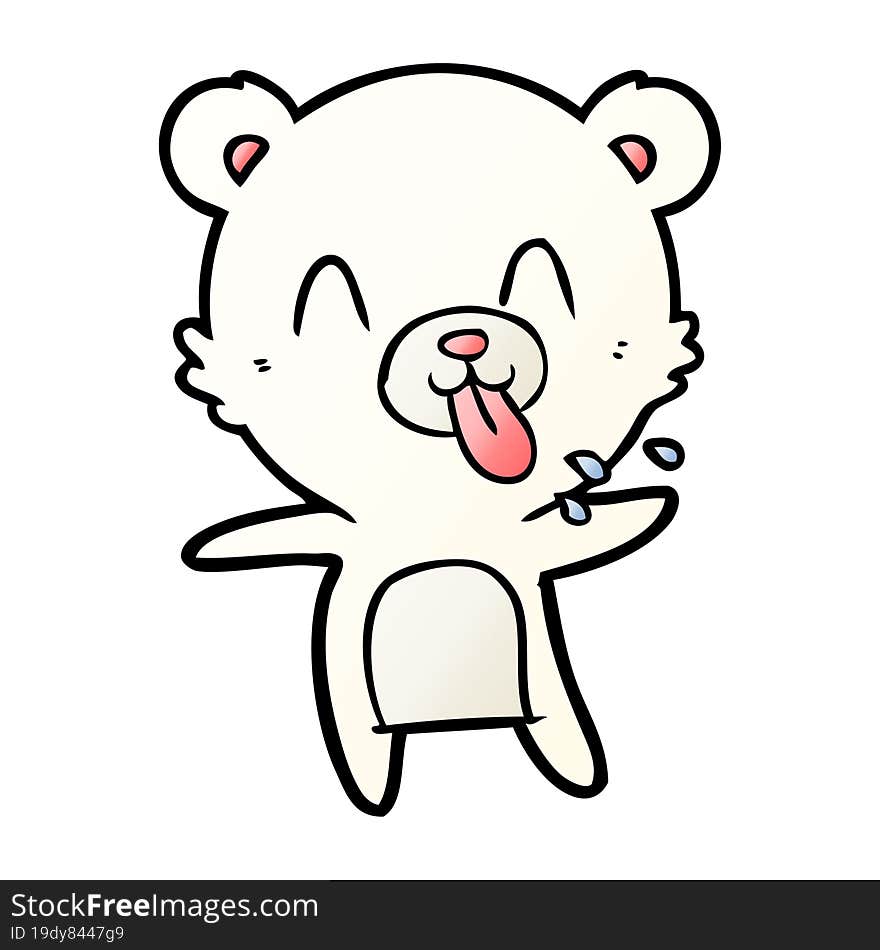 rude cartoon polar bear sticking out tongue. rude cartoon polar bear sticking out tongue