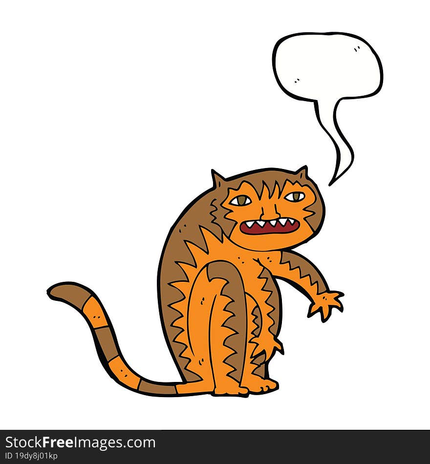 cartoon tiger with speech bubble