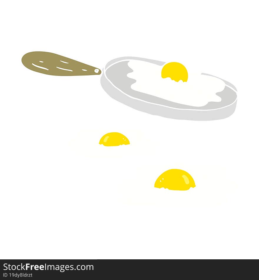 flat color illustration of a cartoon fried eggs