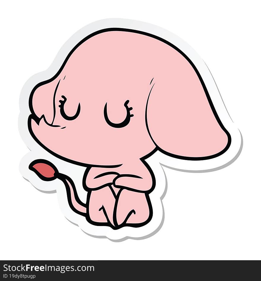 sticker of a cute cartoon elephant