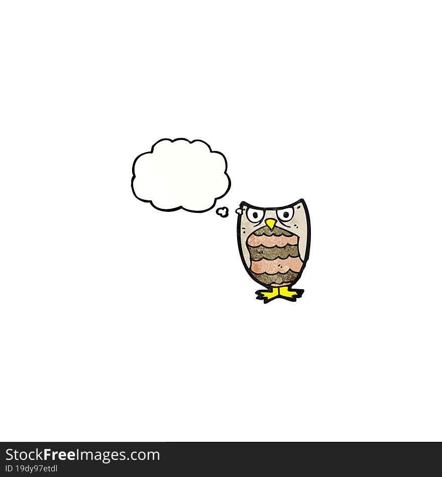 Cartoon Owl With Thought Bubble