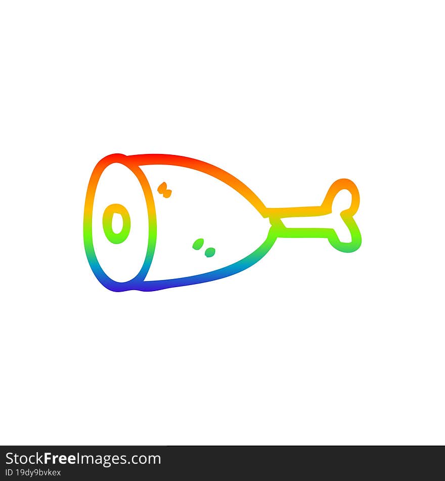 rainbow gradient line drawing cartoon meat