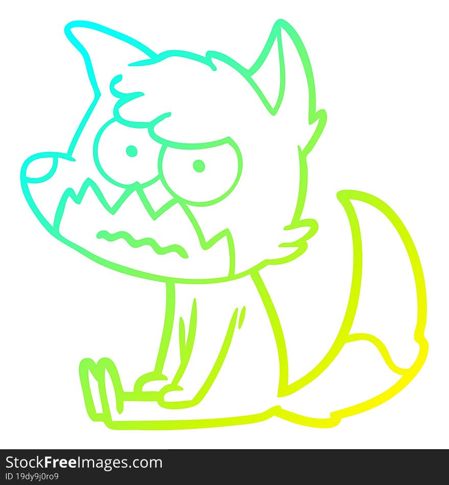 cold gradient line drawing cartoon annoyed fox