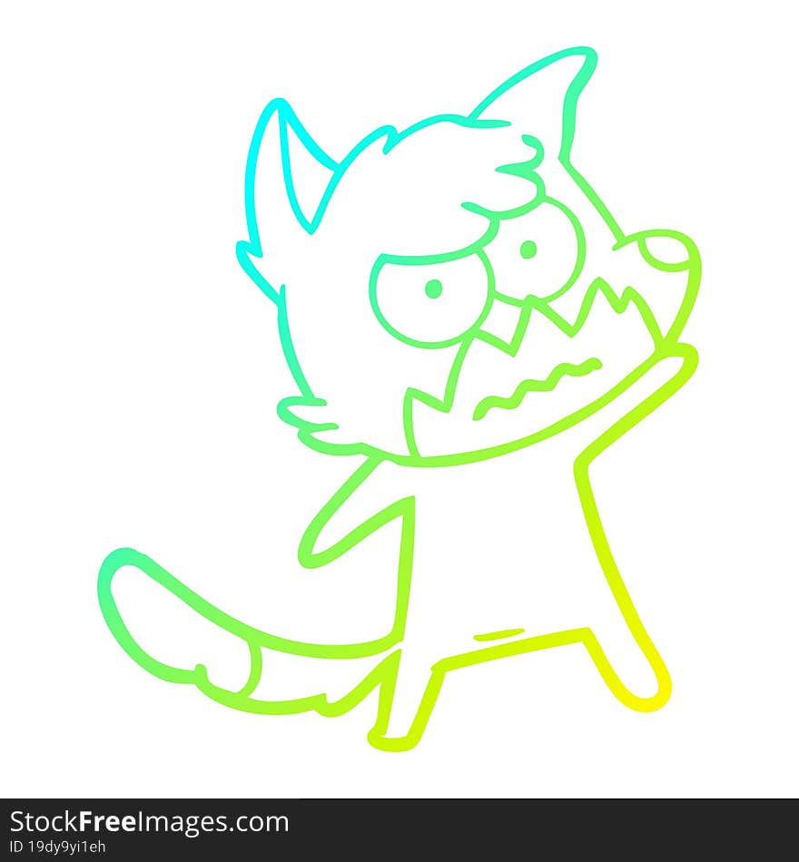 cold gradient line drawing cartoon annoyed fox