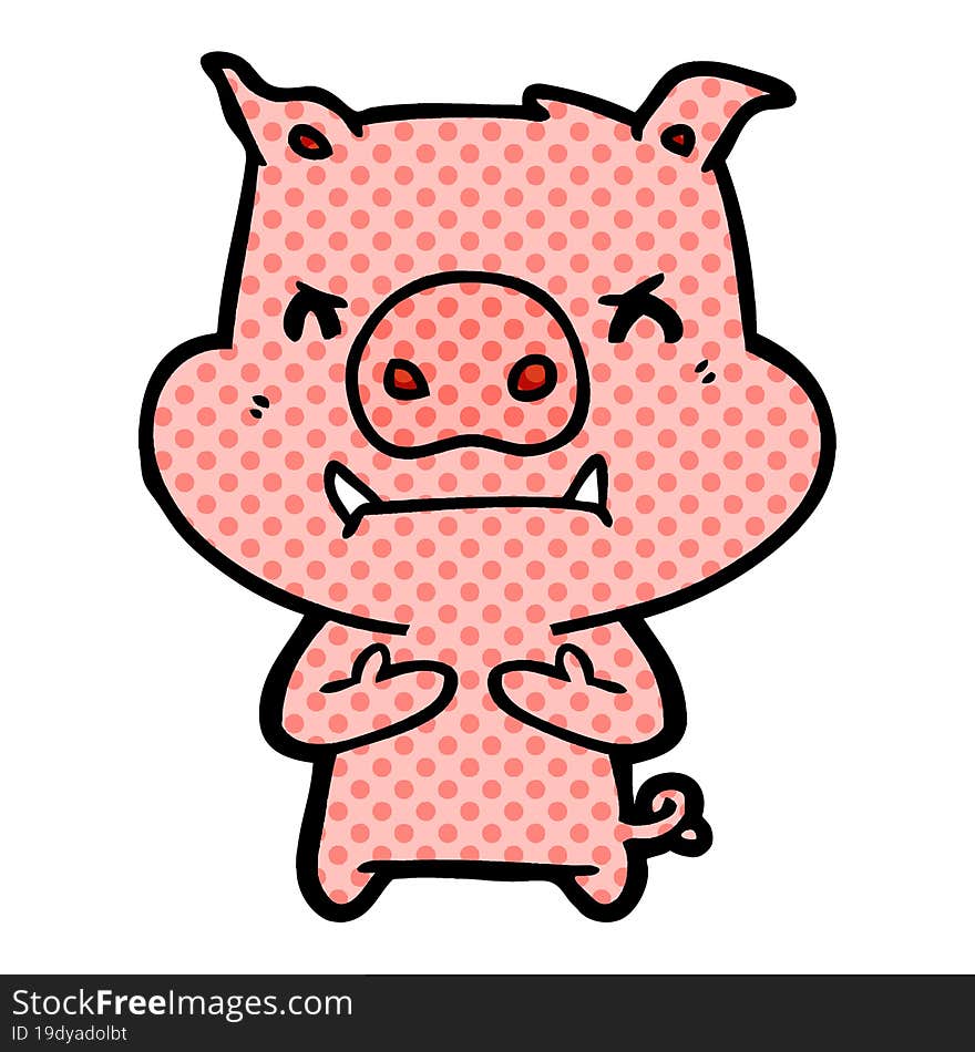 angry cartoon pig. angry cartoon pig