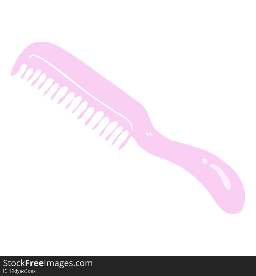 flat color illustration of a cartoon comb