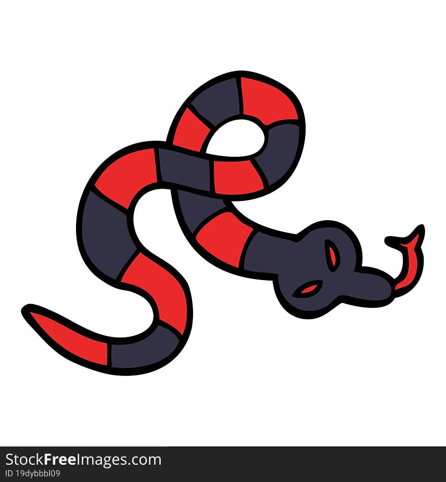 cartoon doodle poisonous snake