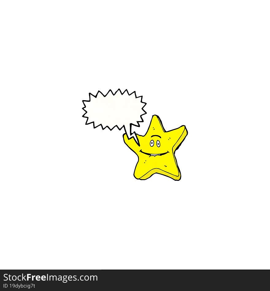 cartoon star with speech bubble