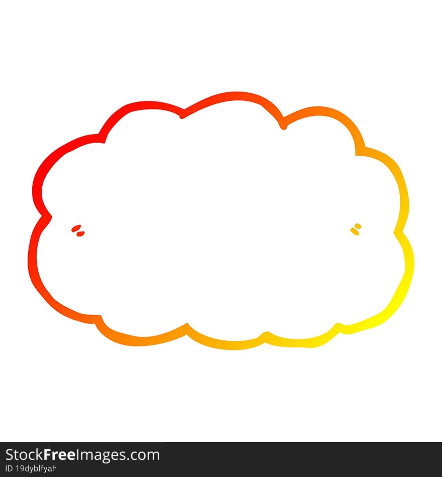 warm gradient line drawing cartoon cloud