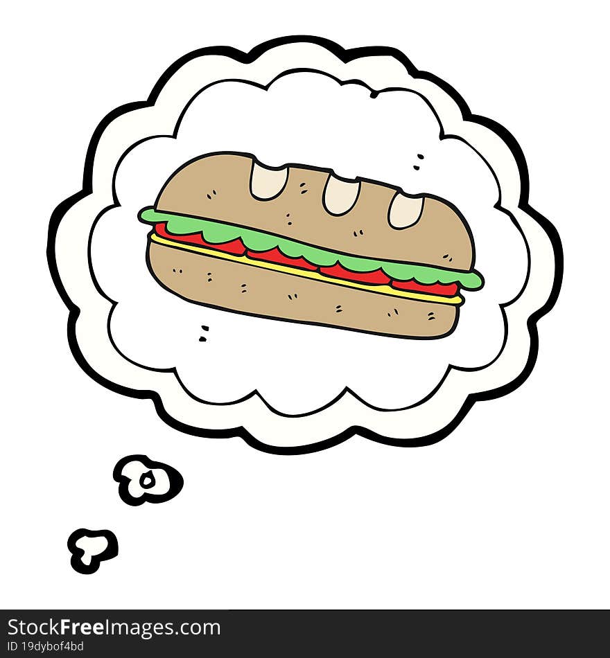 Thought Bubble Cartoon Huge Sandwich