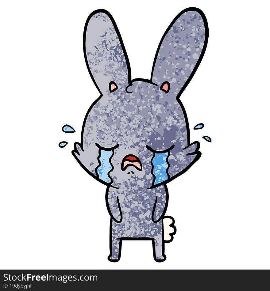 cute cartoon rabbit crying. cute cartoon rabbit crying