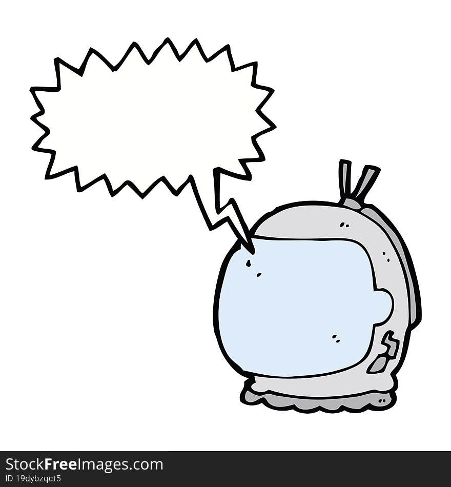 Cartoon Astronaut Helmet With Speech Bubble