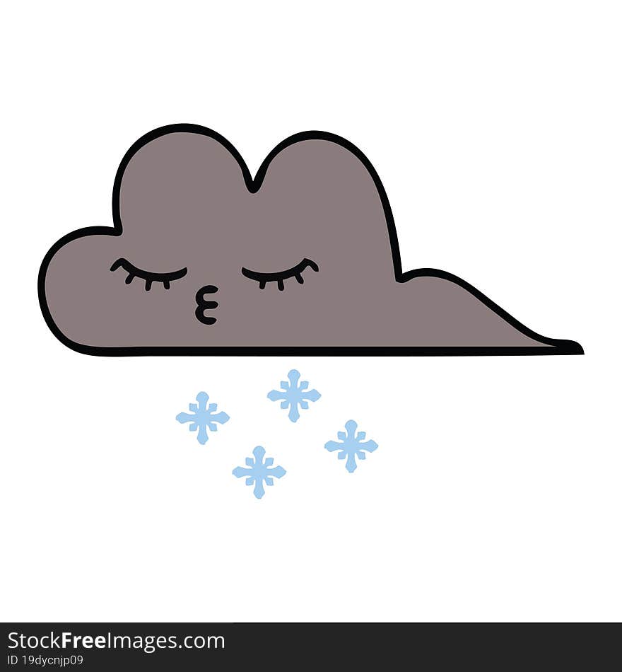 cute cartoon of a storm snow cloud