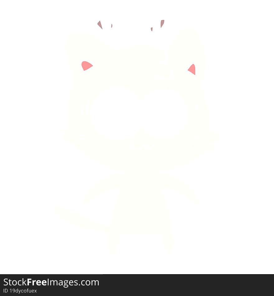 flat color style cartoon surprised cat