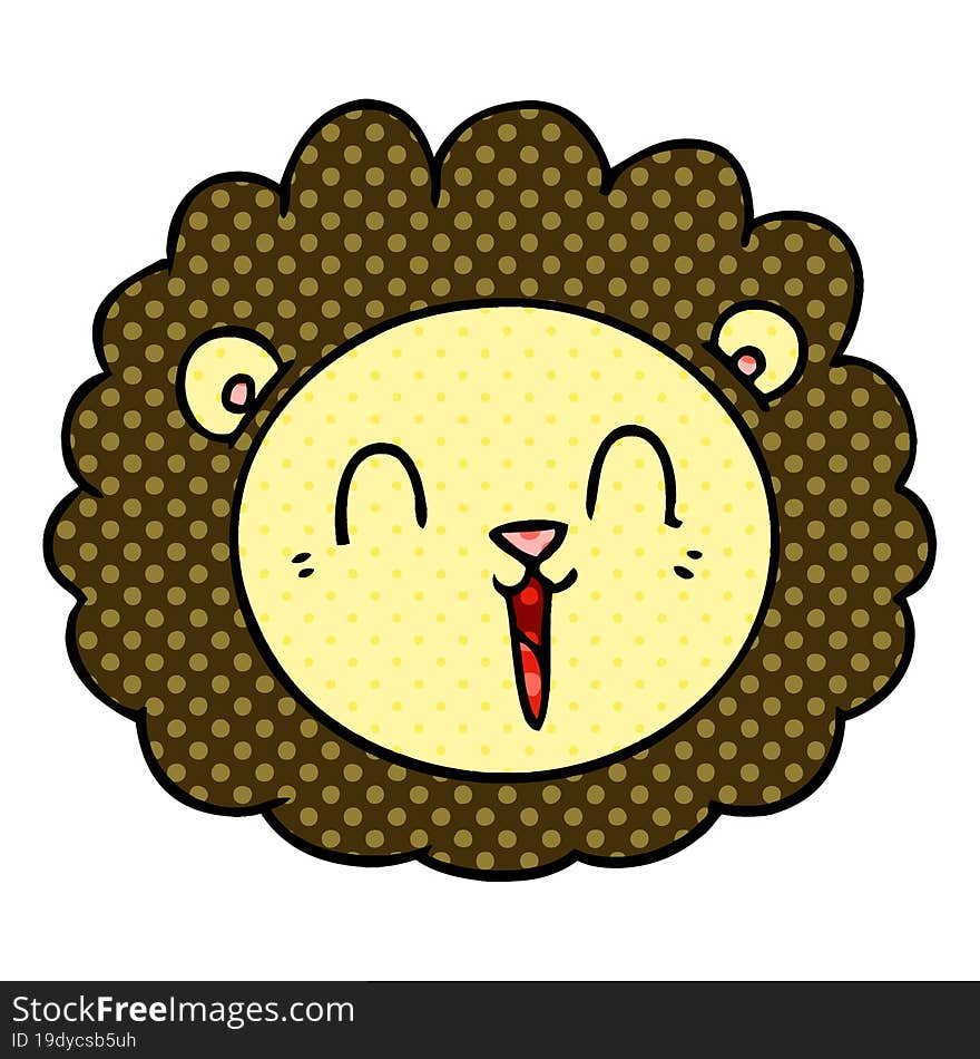 cartoon lion face. cartoon lion face