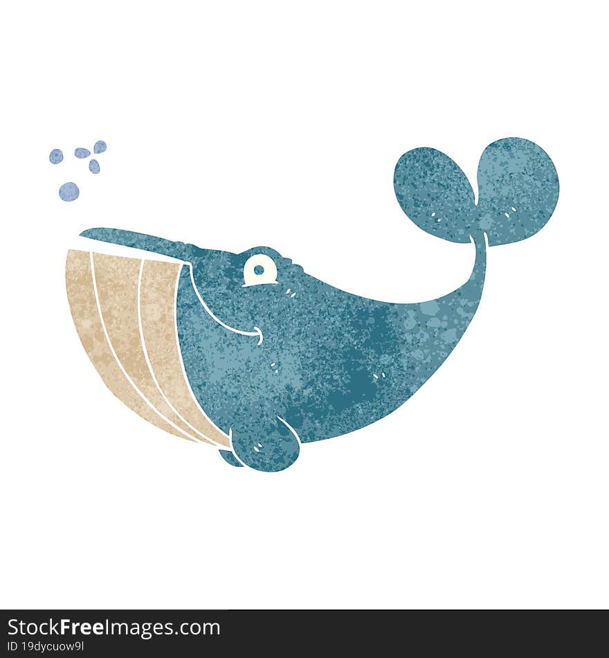 Retro Cartoon Whale