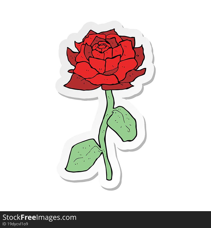 sticker of a rose cartoon