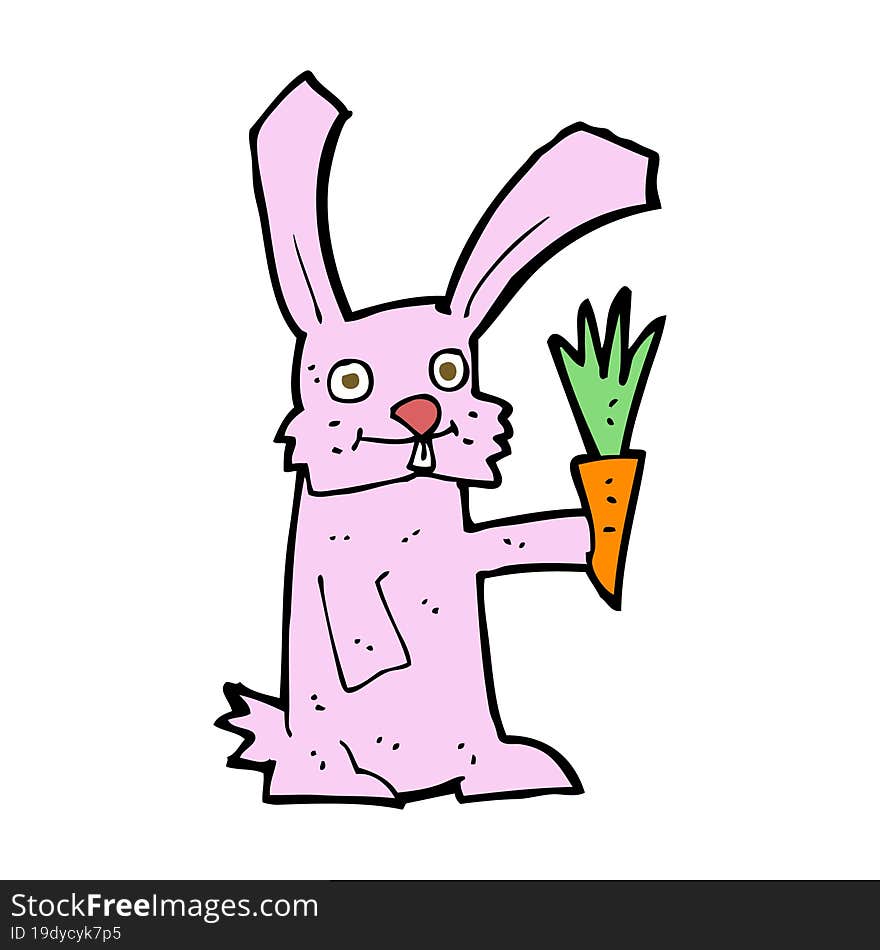 Cartoon Rabbit With Carrot