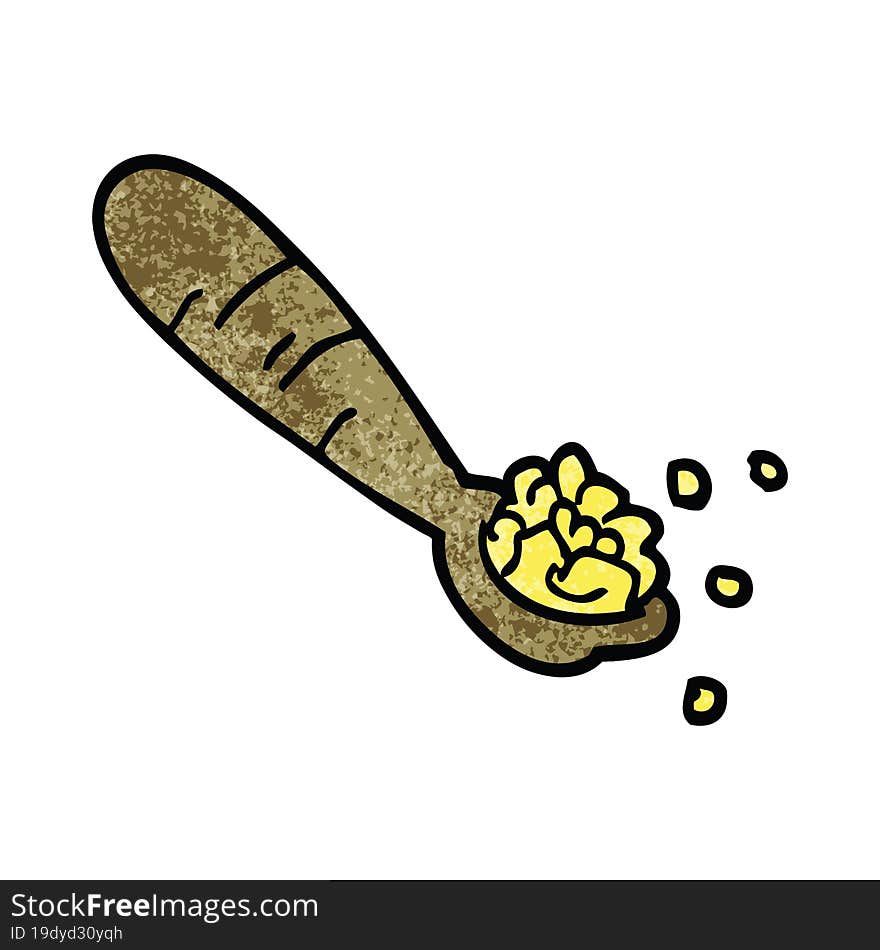 Cartoon Doodle Spoon Of Mash Potato