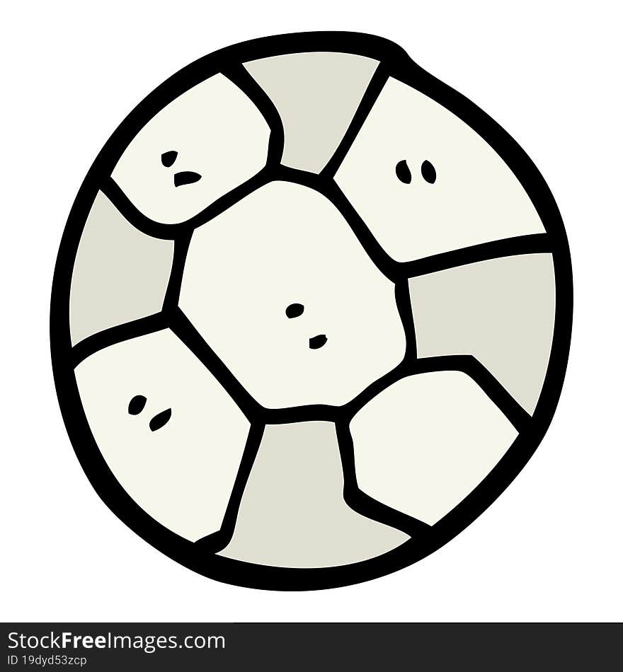 hand drawn doodle style cartoon soccer ball