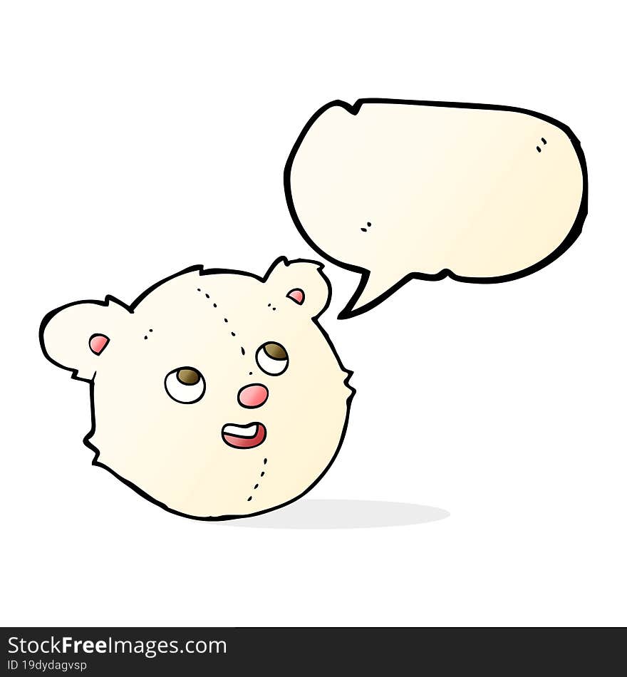 cartoon polar bear face with speech bubble