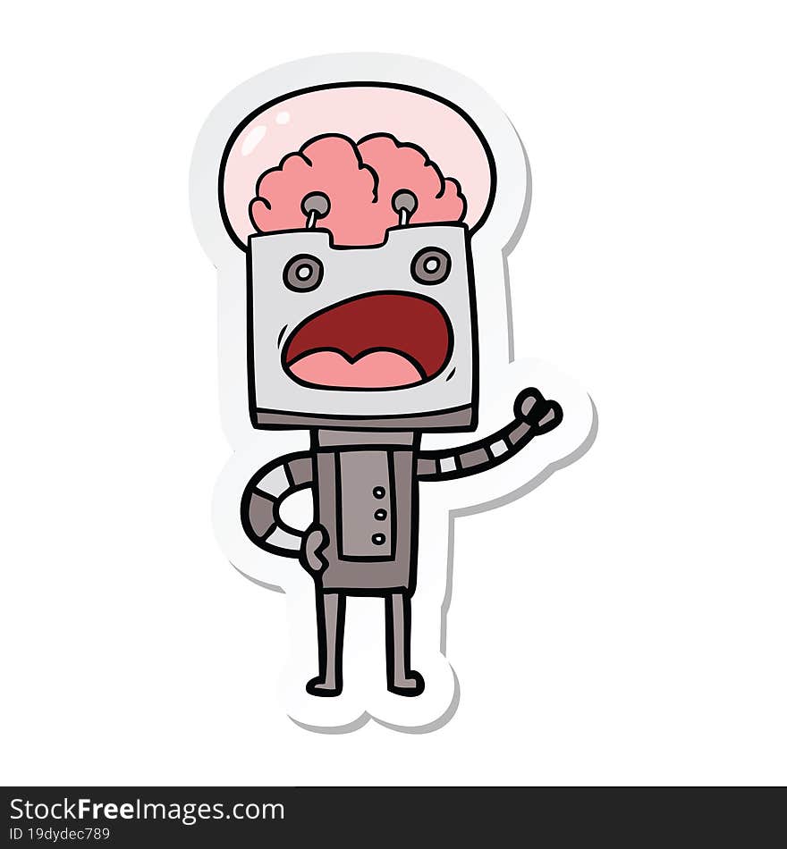 sticker of a cartoon robot