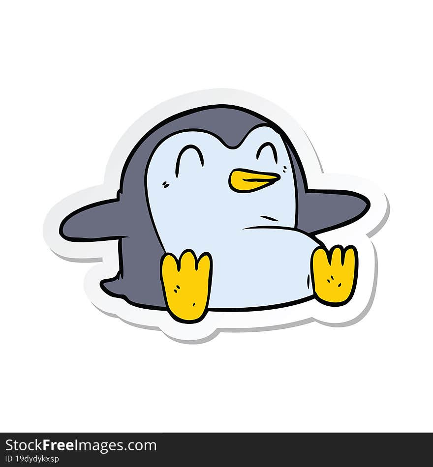 sticker of a cartoon penguin