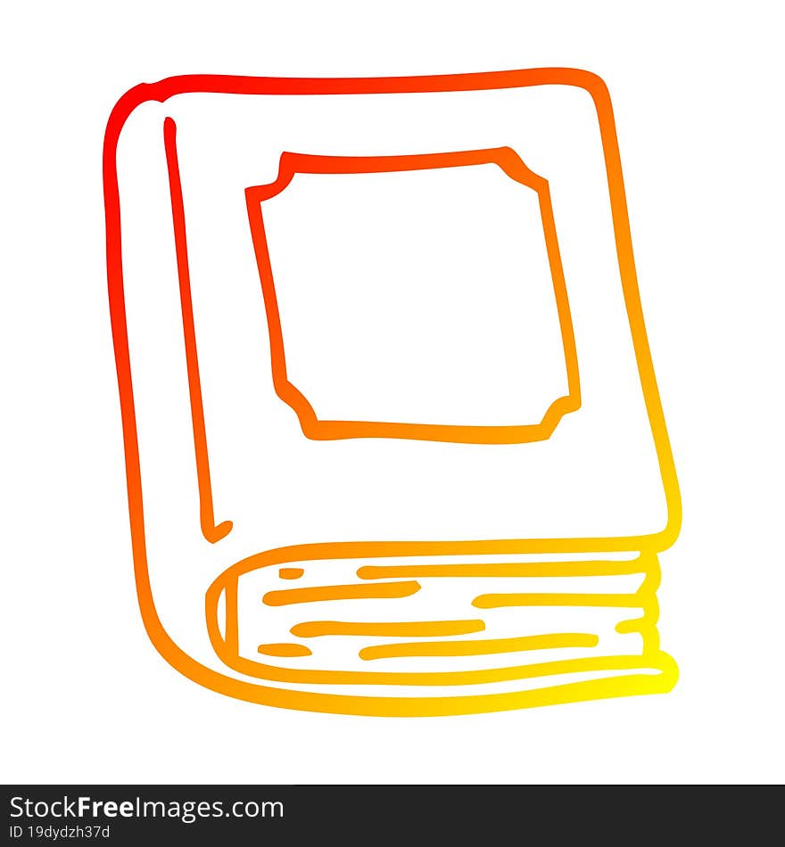 Warm Gradient Line Drawing Cartoon Old Book