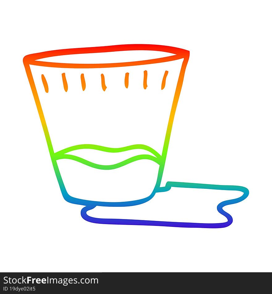 rainbow gradient line drawing cartoon espresso shot