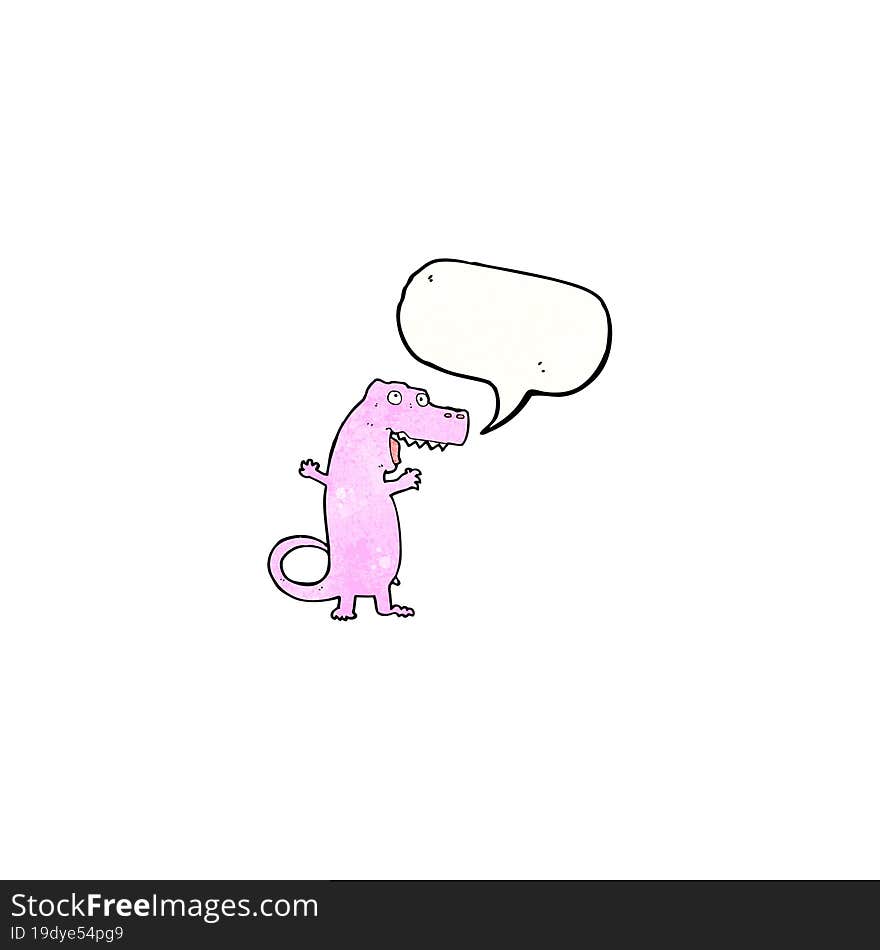 cartoon dinosaur with speech bubble