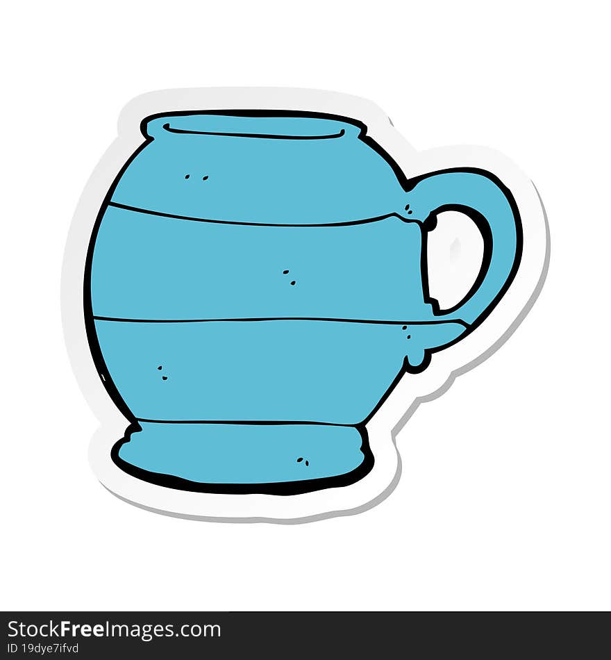 sticker of a cartoon old style mug