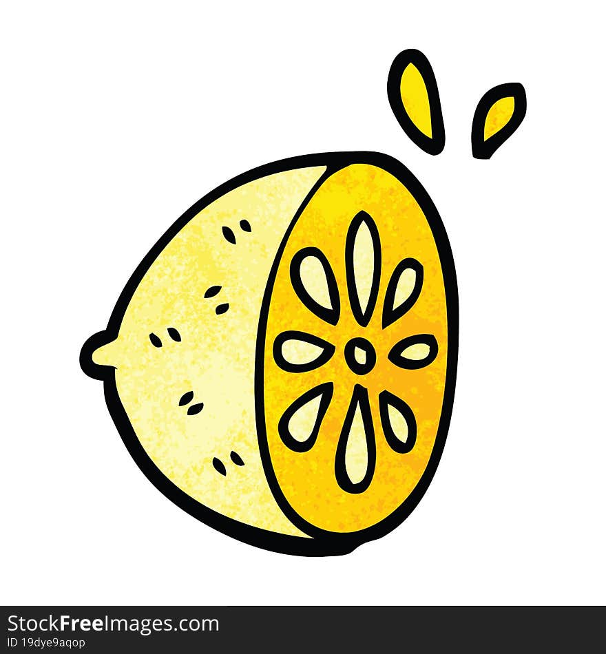 cartoon doodle lemon fruit