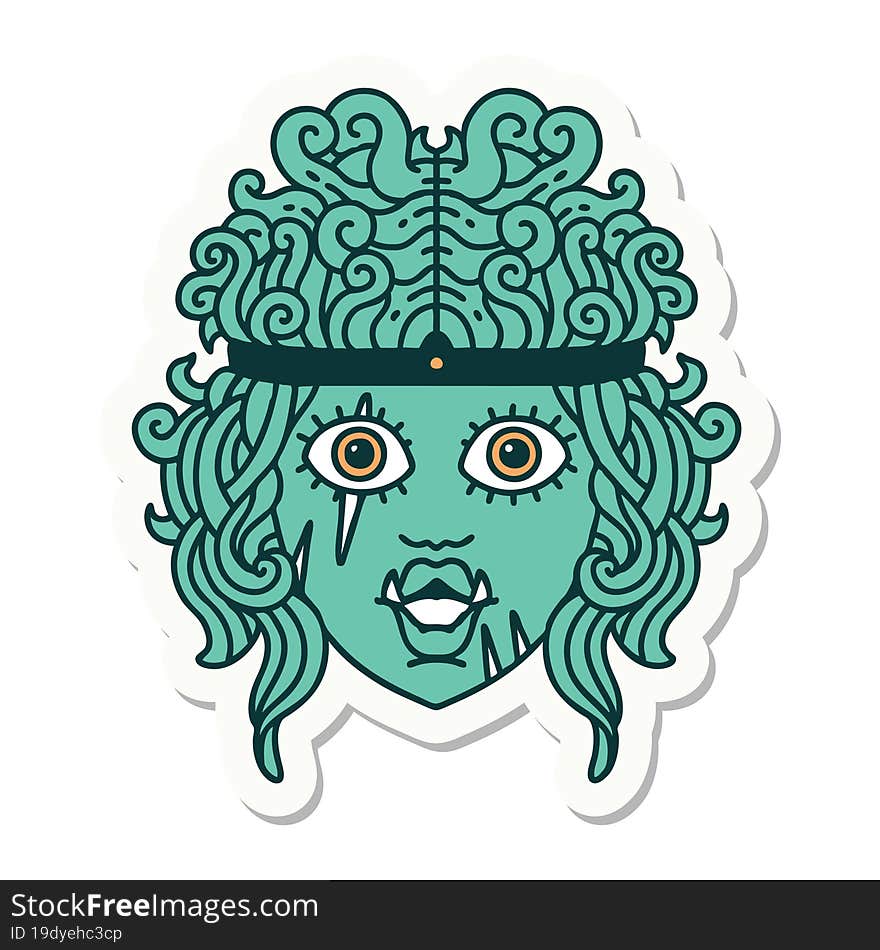 orc barbarian character face sticker