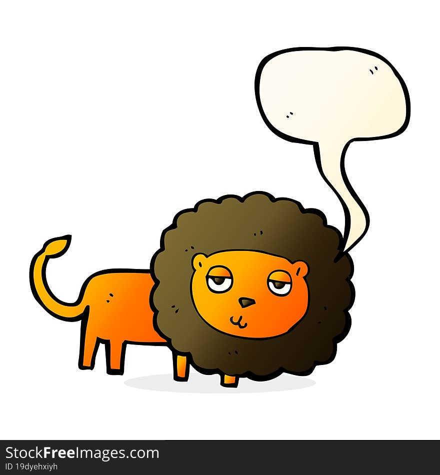 cartoon lion with speech bubble