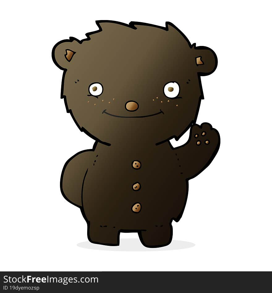 Cartoon Waving Black Bear