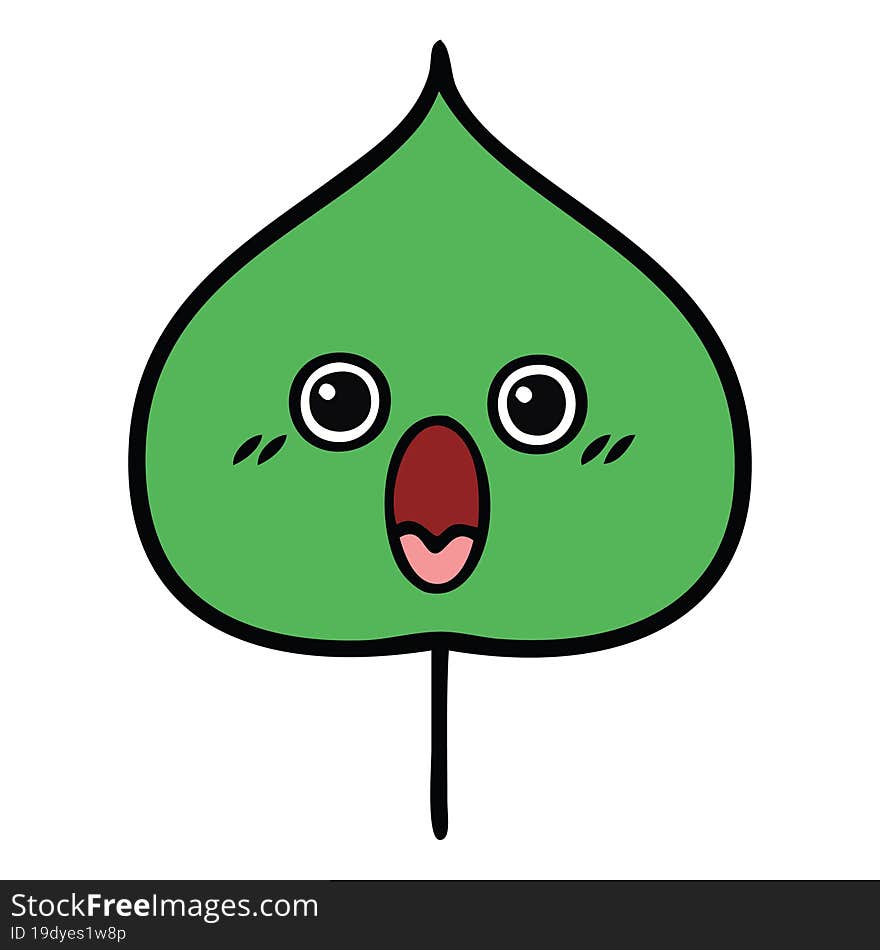 cute cartoon of a expressional leaf