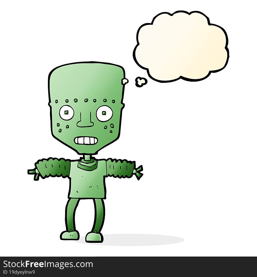 Cartoon Robot With Thought Bubble