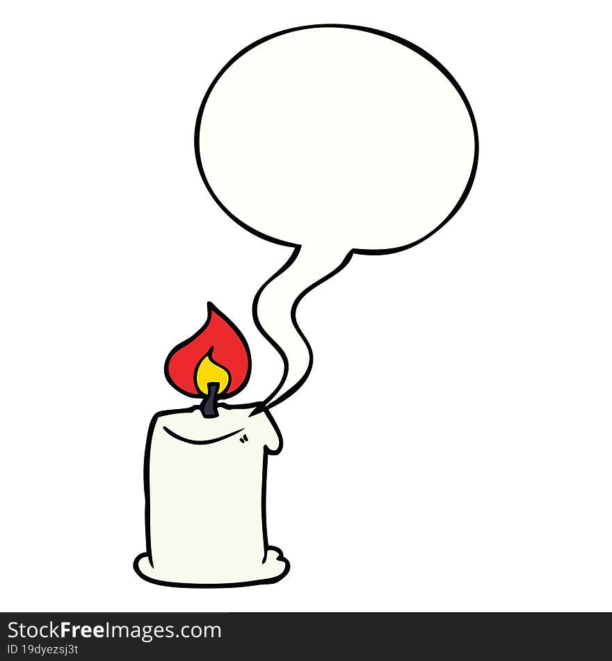 cartoon candle and speech bubble