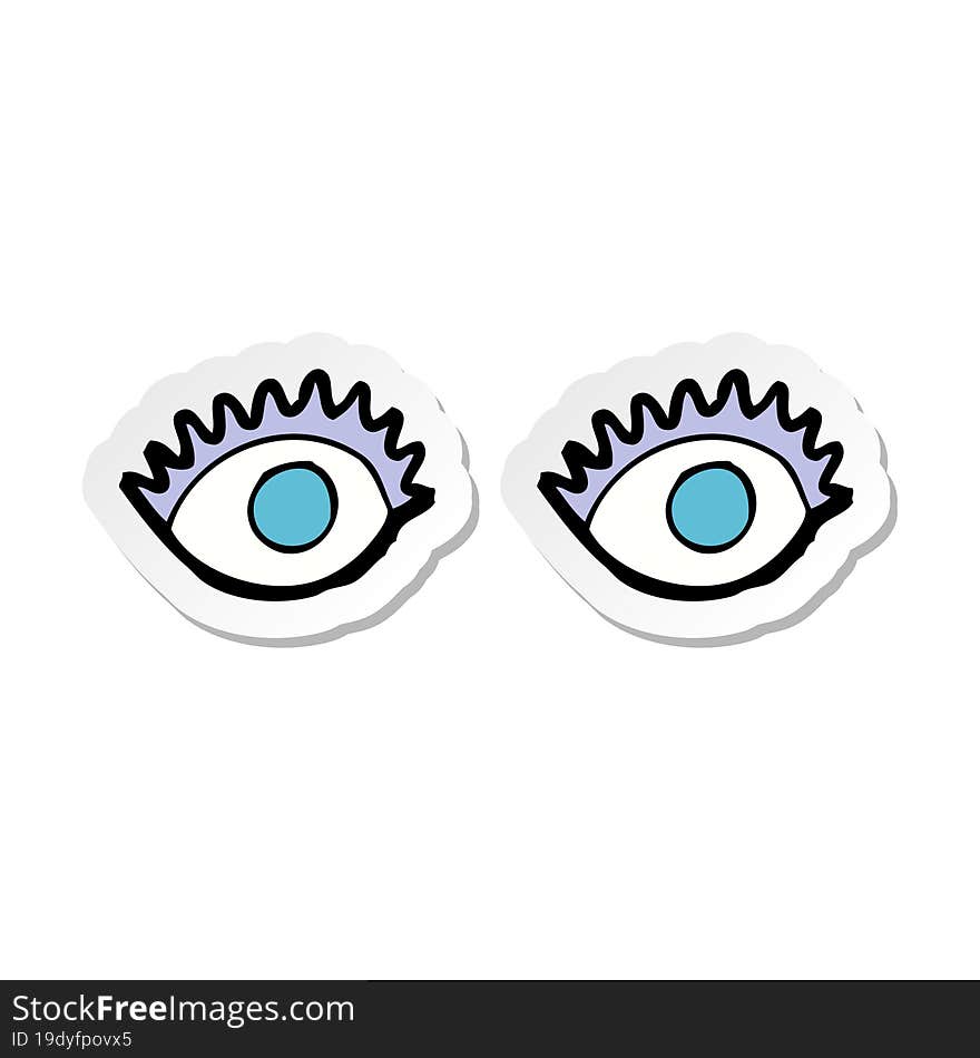 sticker of a cartoon eyes