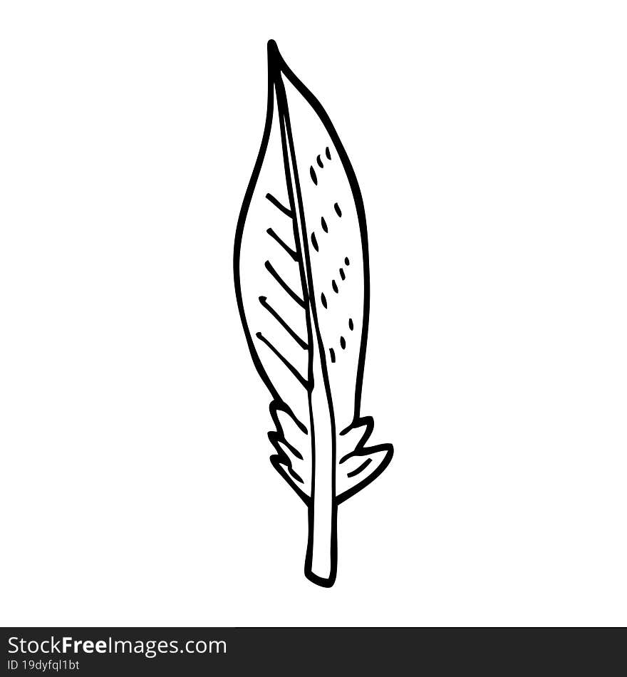 line drawing cartoon green feather