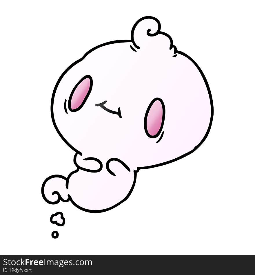 gradient cartoon illustration of a kawaii cute ghost. gradient cartoon illustration of a kawaii cute ghost