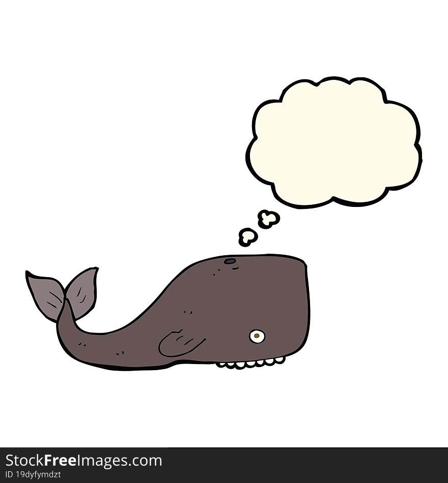 cartoon whale with thought bubble