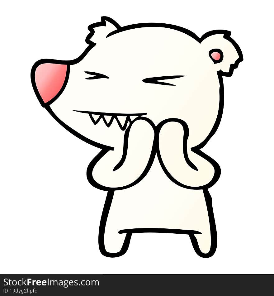 angry polar bear cartoon. angry polar bear cartoon